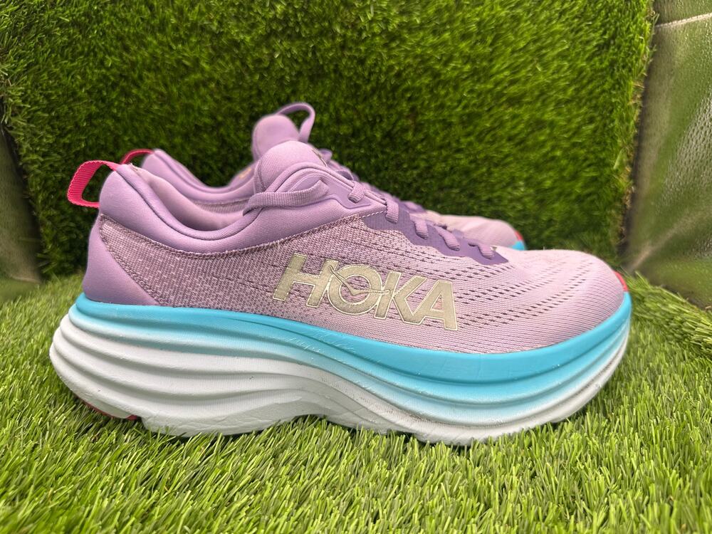 Hoka One One Bondi 8 1127952-CVPL Athletic Sneaker Women's 10B Purple Mesh Gym